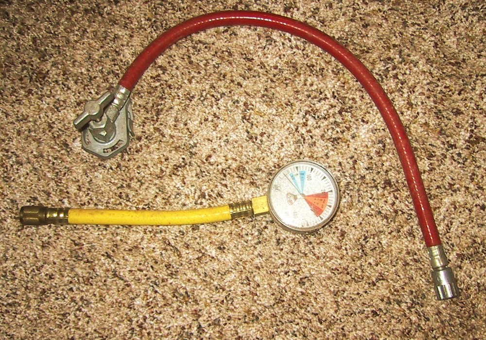 FREON 12, application hose and guage