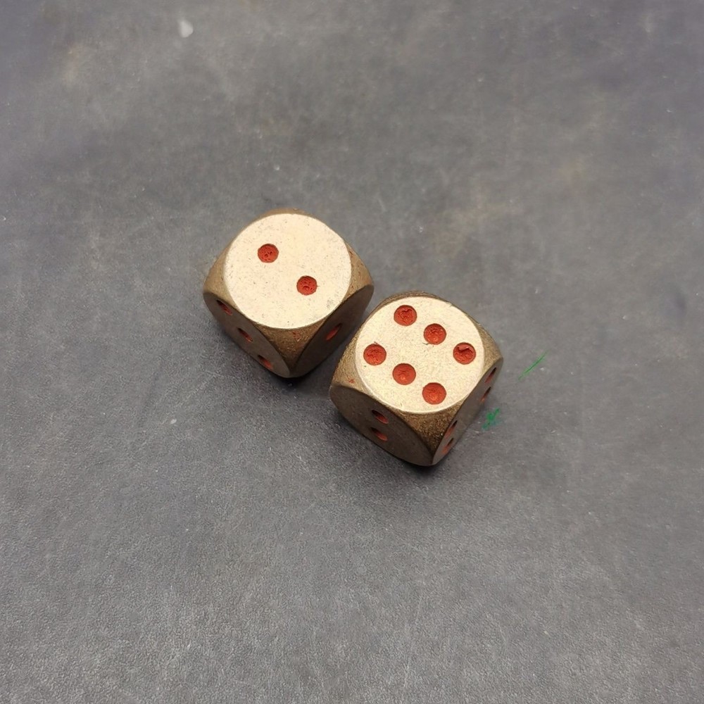 Solid Copper Dice Pair Handcrafted Metal Cubes