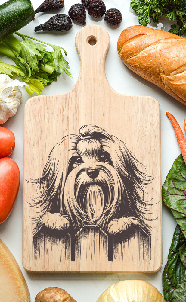 Havanese Bowtie Cutting Cheese Board