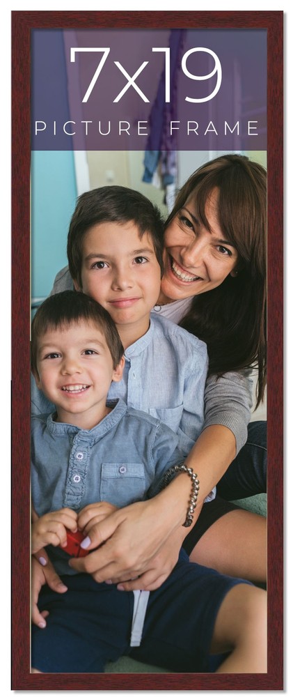 7x19 Frame Brown Solid Wood Picture Frame Width 0.75 Inches | Interior Frame Dep