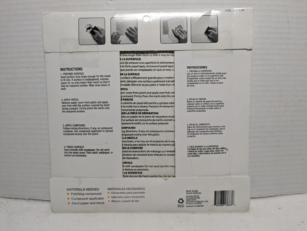 WALL AND CEILING REPAIR PATCH 6 PATCHES ( 3 SIZE MULTI PACK )