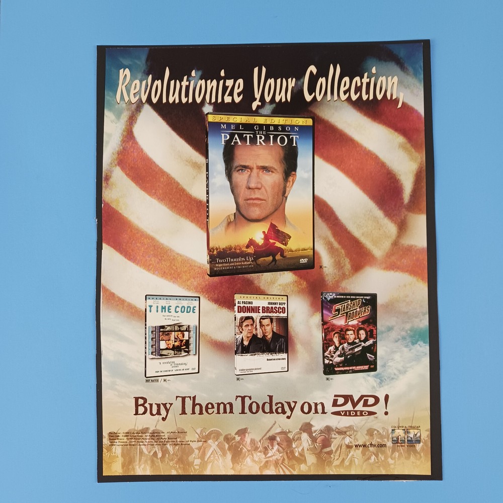 2000 The Patriot DVD Print Advertisement