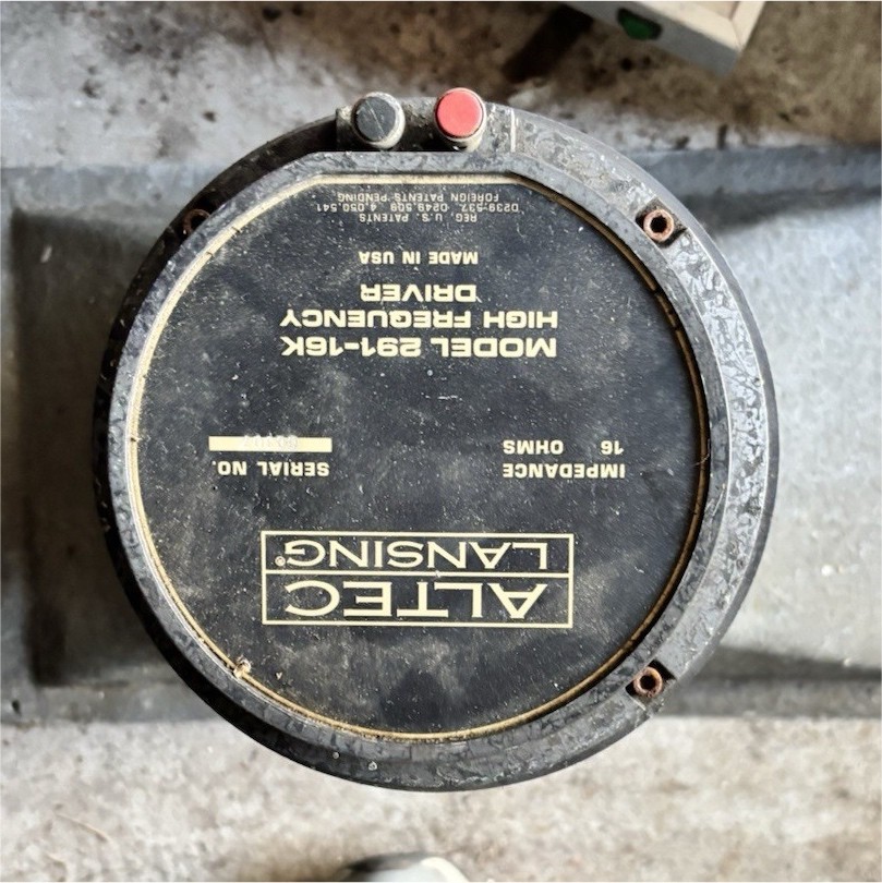 Altec Lansing 291-16K High Frequency Compression Driver Vintage Speaker