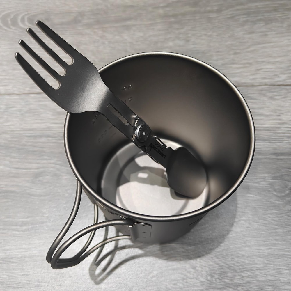 Dawn Deer Titanium Rotating Spork - 2-in-1 Folding Spoon and Fork for L, 1PC
