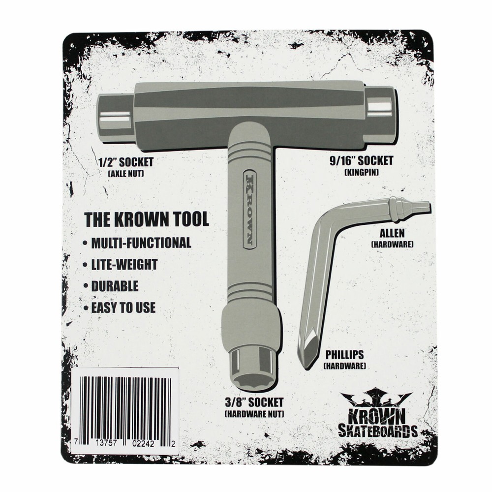 Krown Skateboard T-Tool Black With 1" Hardware