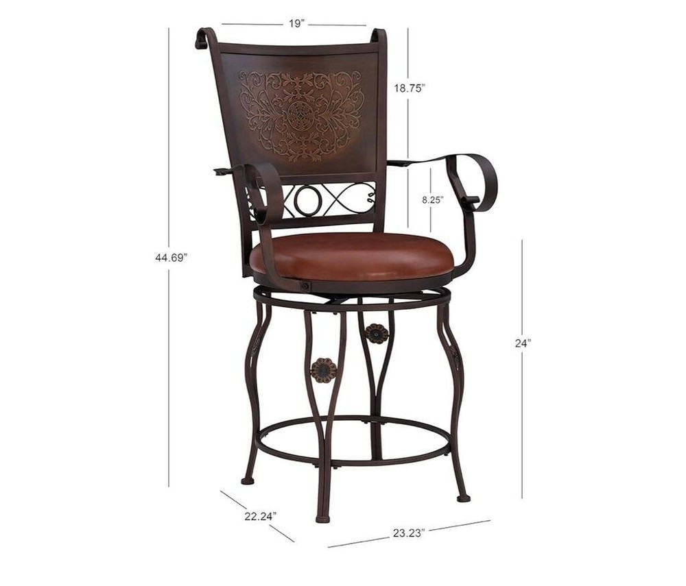 Two Counter Height Metal Bar Stools