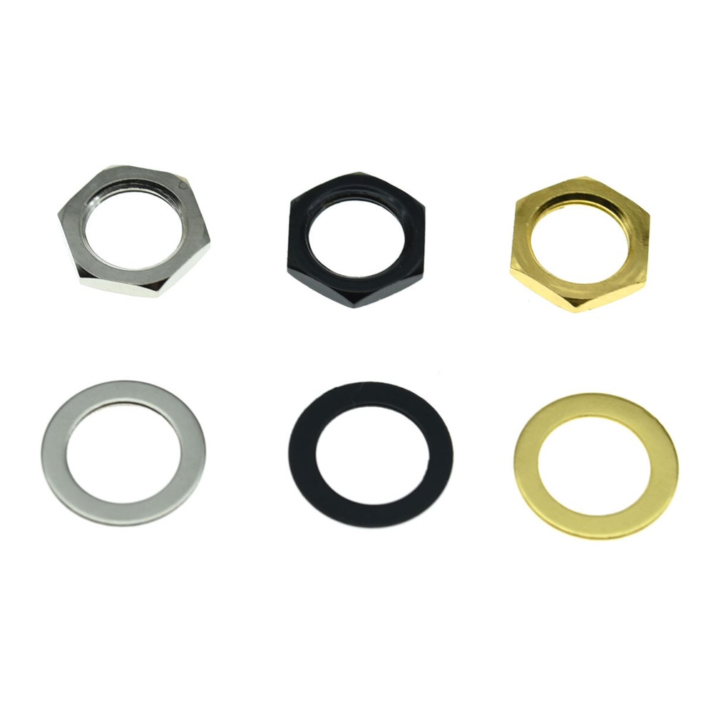 20pcs Guitar Input Output Jack Socket Nut and Washer Metric Jack Nuts Nickel