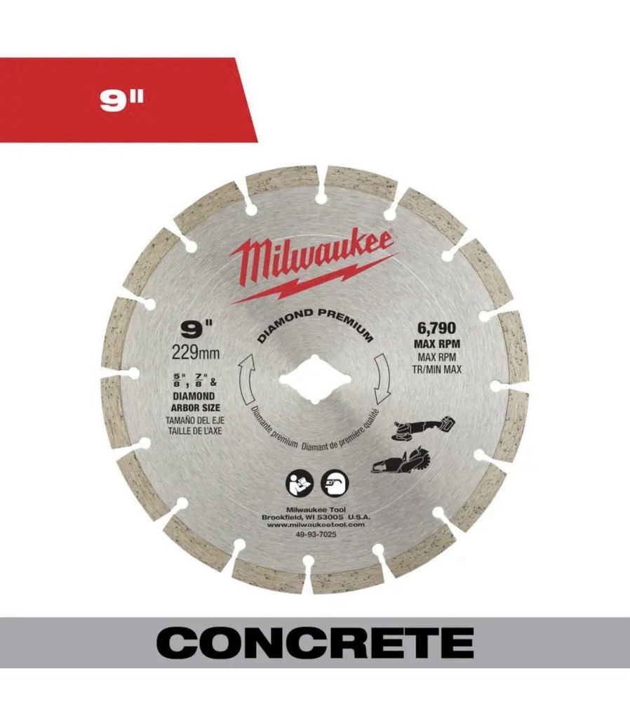 Milwaukee 9 in. Segmented Diamond Blade