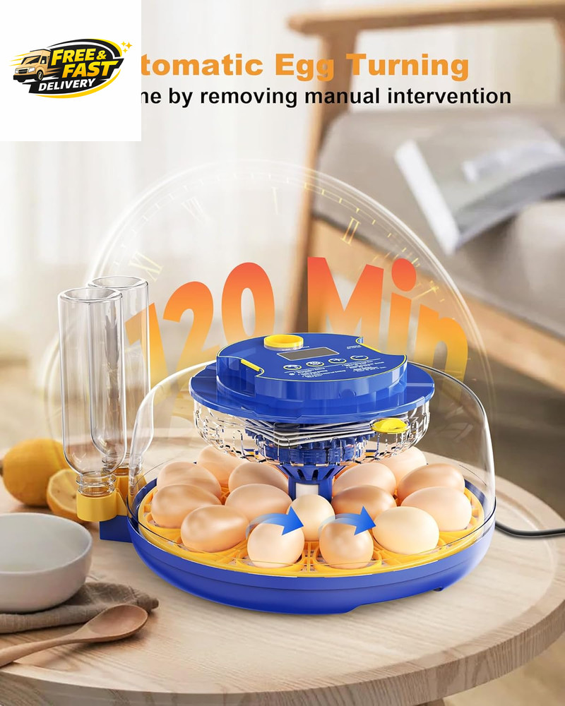 18 Chicken Egg Incubators for Hatching Eggs: Egg Incubator with Automatic Egg Tu