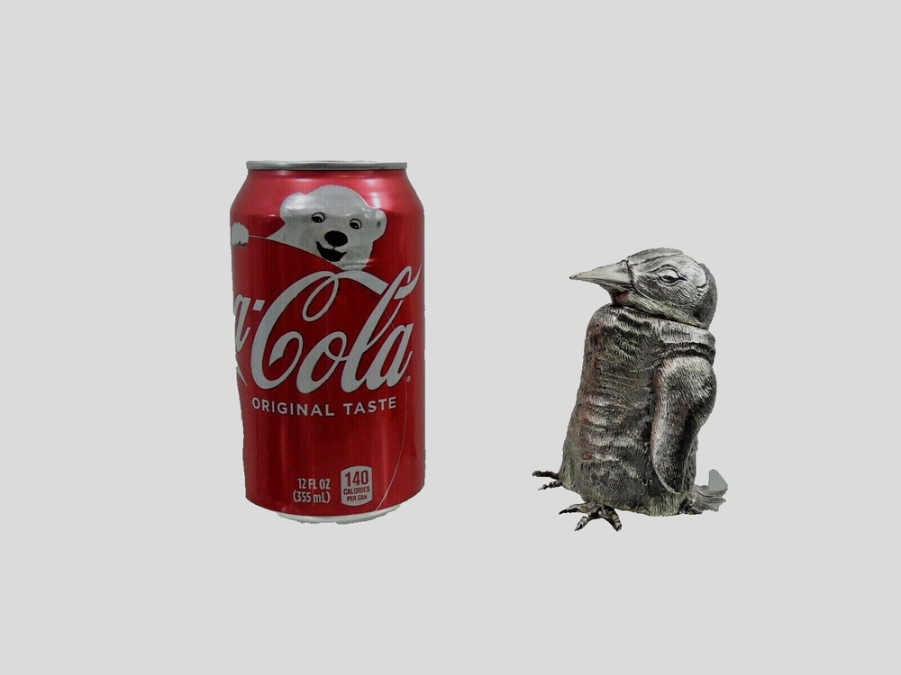 EXCEPTIONAL 800 SILVER FIGURAL PENGUIN CIGAR / CIGARETTE LIGHTER sterling