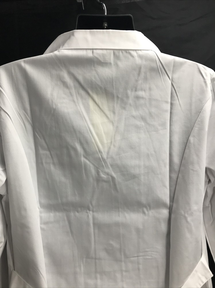 Natural Uniforms Unisex Long Sleeve Solid White Button Up Collared Lab Coat Sz L