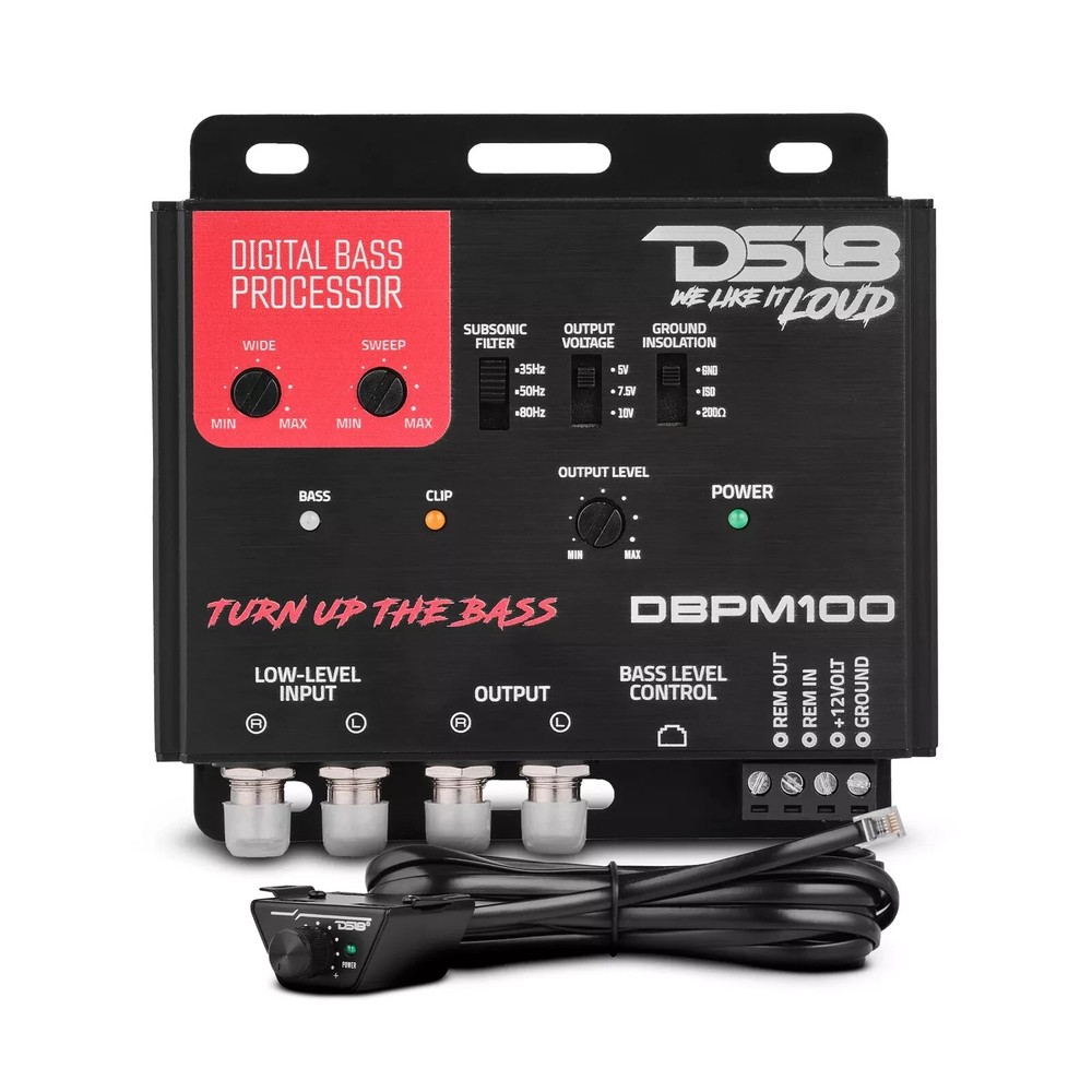 DS18 Car Digital Bass Processor 2 Channel Preamp Input Output Epicenter DBPM100