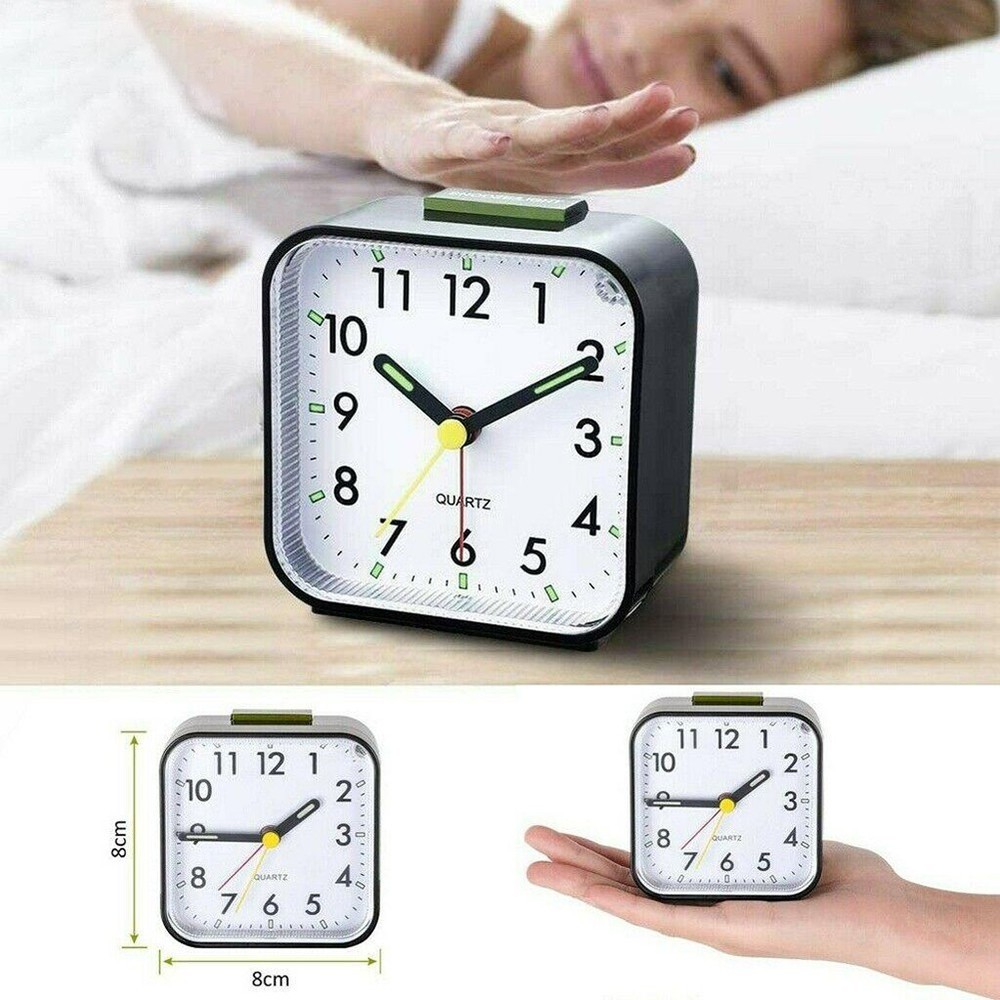 Quiet Analog Alarm Clock with Night Light and Adjustable Snooze Settings