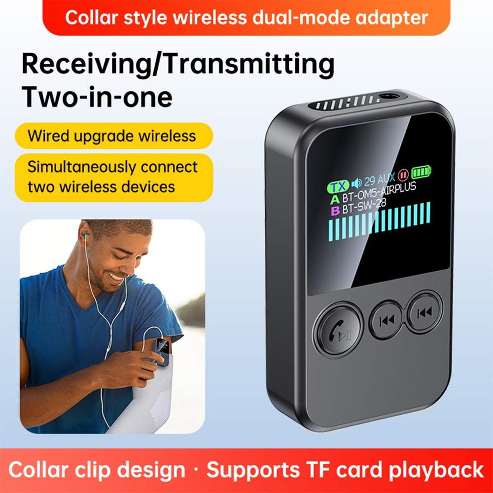 Wireless Adapter Bluetooth 5.4 Audio Transmitter Receiver 3.5MM AUX Built-in Mic
