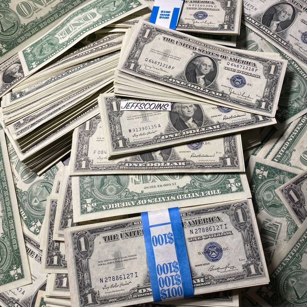 ✯ $1 Silver Certificate UNC Lot ✯ Sequential CU Consecutive Blue Seal Estate ✯