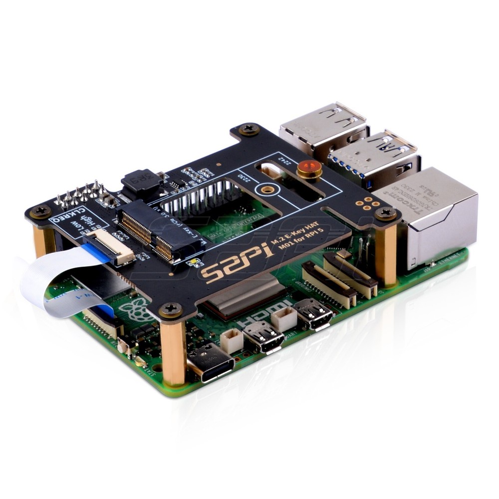 M01 M.2 2230/2242 E-key Top Extension Adapter Board for Raspberry Pi 5