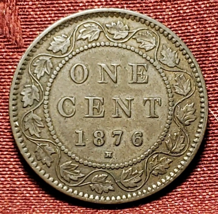 1876-H Canada Large Cent, Free Shipping