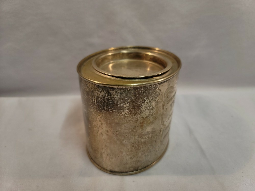 English Breakfast Tea Tin Container Silver Plated