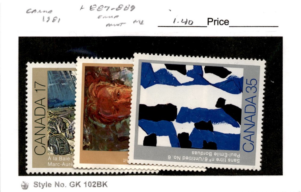 Canada, Postage Stamp, #887-889 Mint NH, 1981 Art (AC)