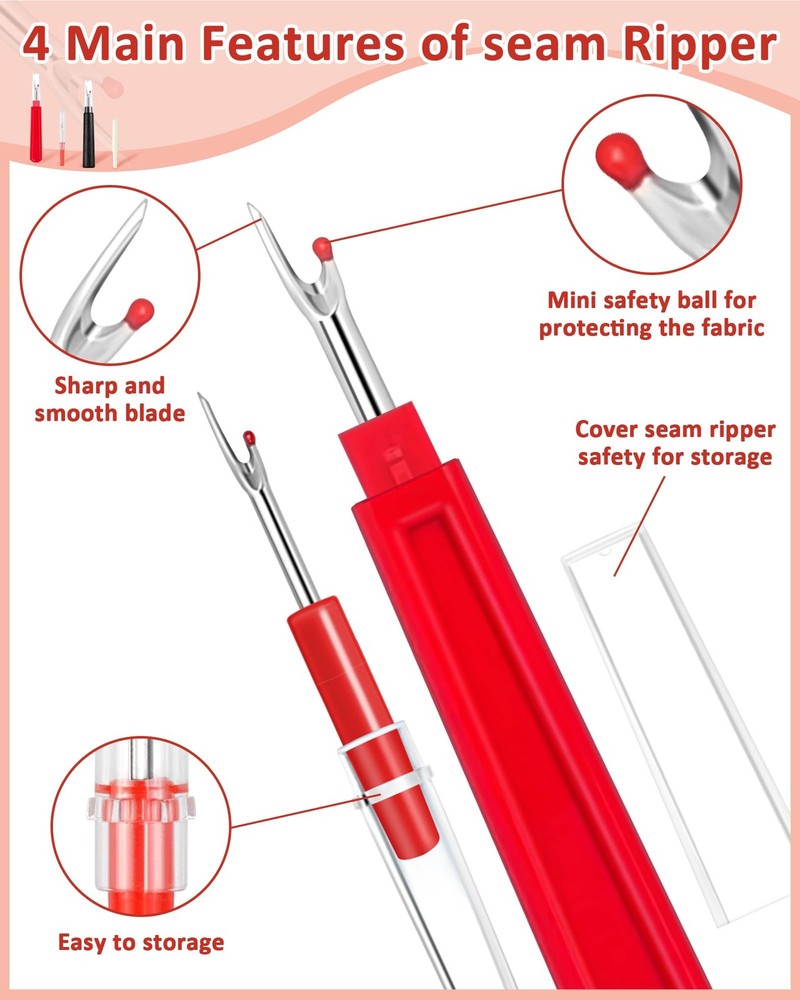 FIVEIZERO Seam Rippers for Sewing – 2 Big and 2 Basic Edition, Multicolor