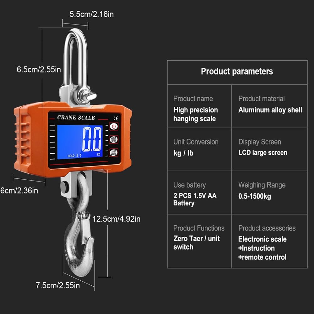 Crane Scale 2200lb Digital Hanging
