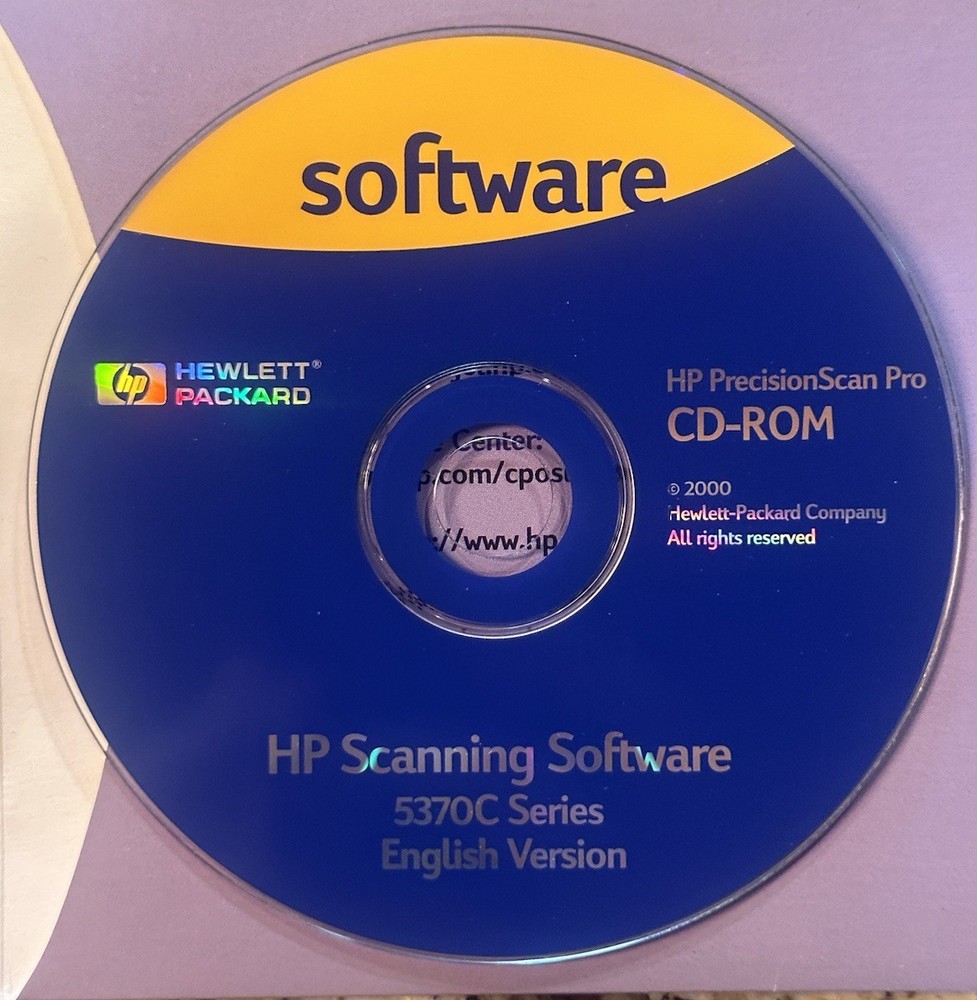 HP Hewlett Packard PrecisionScan LT Driver 5370C Series Driver Software Disc