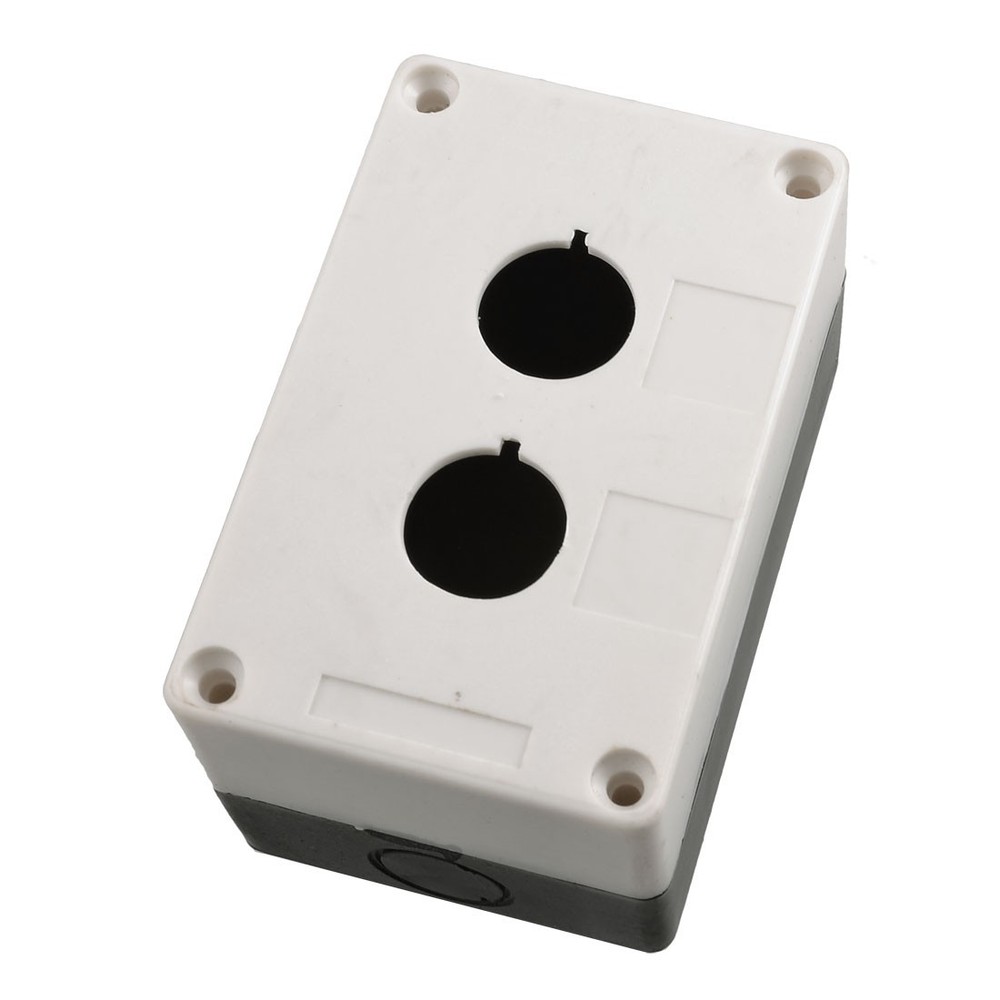 Black Plastic White 2 Control Station Button Switch Case