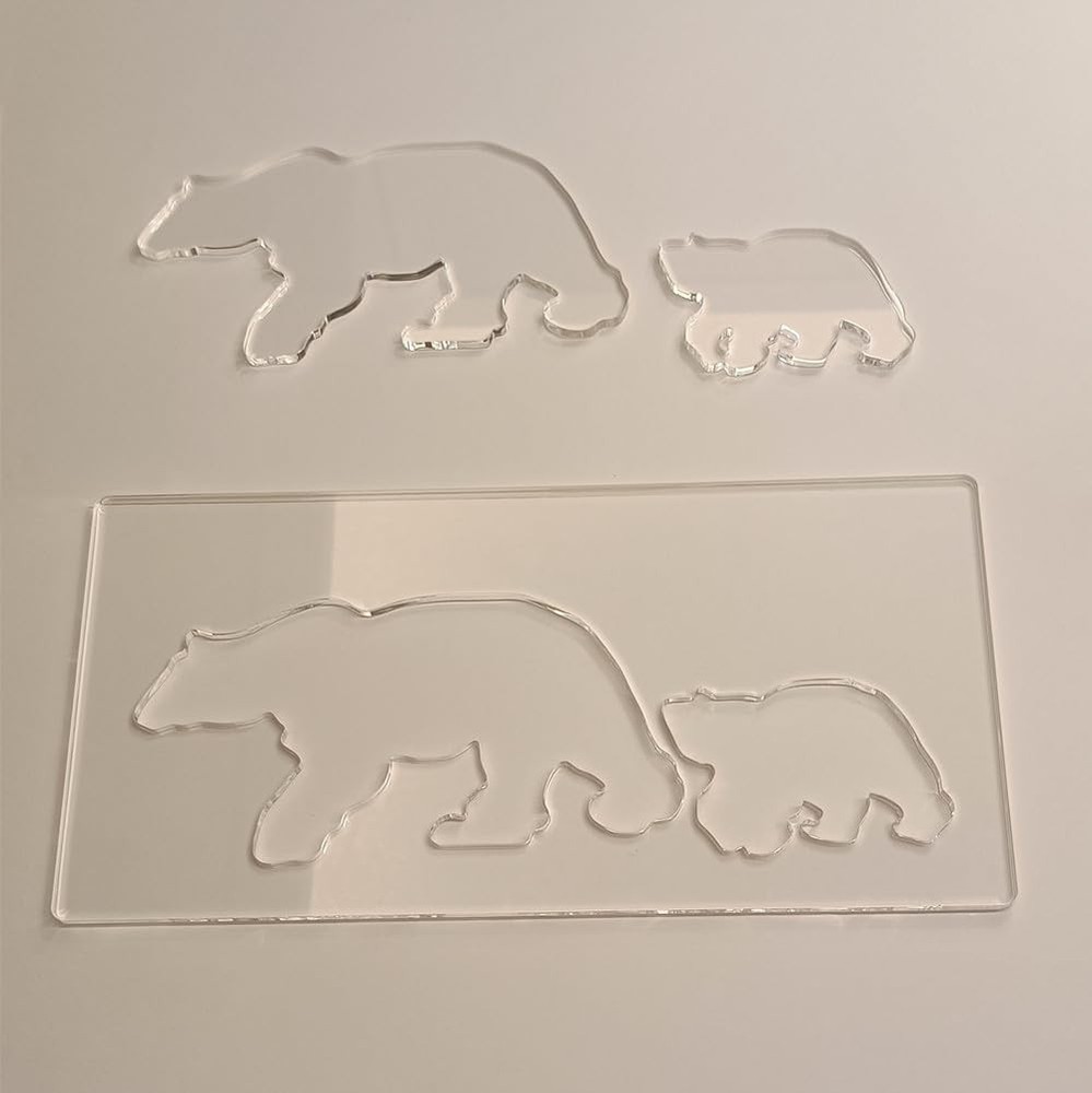 Clear Acrylic Bear Router TemplateBear and Cub Router TemplateRouter Inlay Te...
