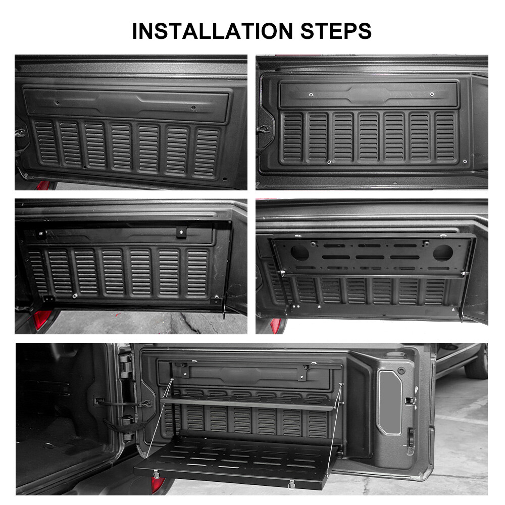 ⭕Foldable Tailgate Table Storage Cargo Shelf Rack For Jeep Wrangler JL 2018-2023