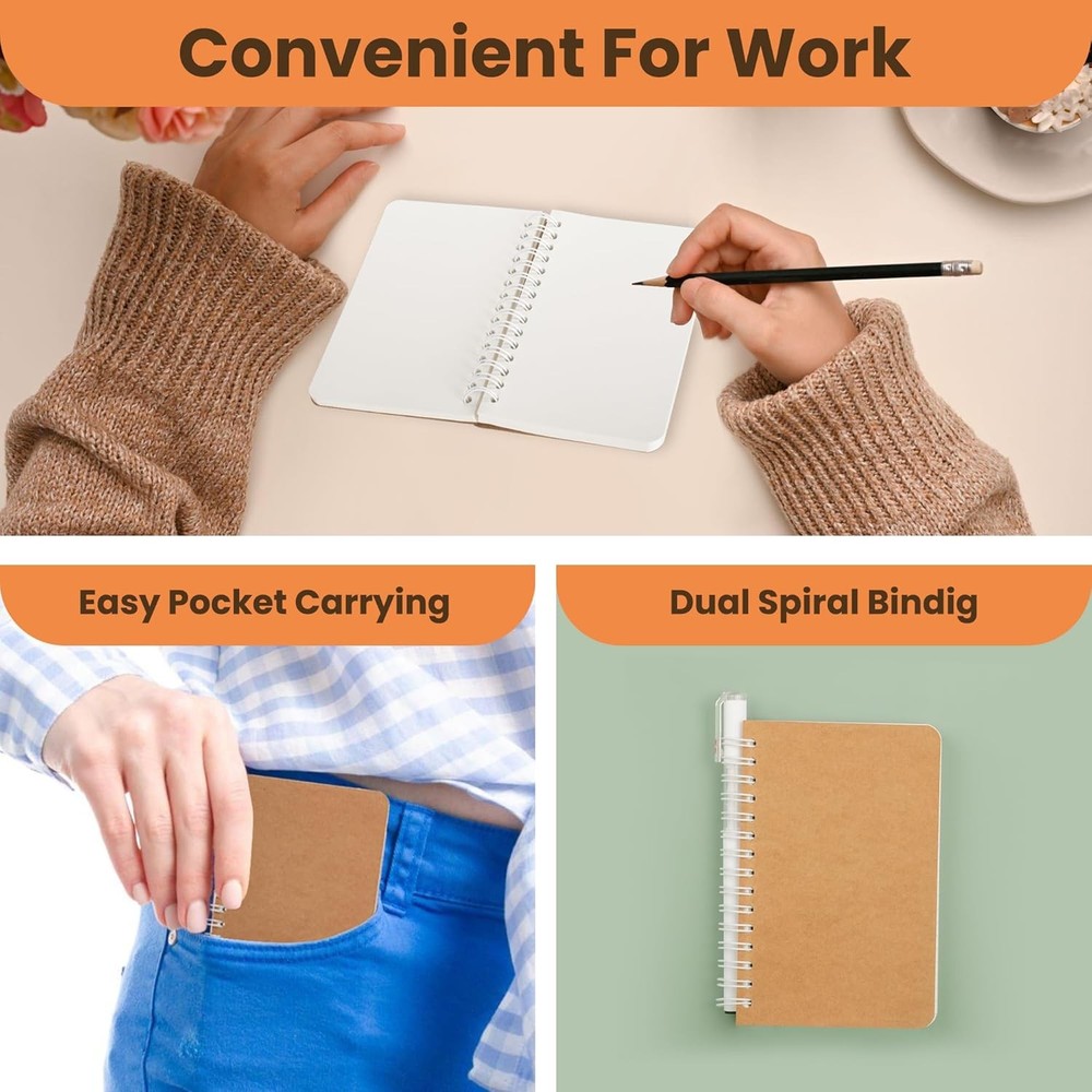 Spiral Notebook, Small Poet Size Notebooks for Writing Ding