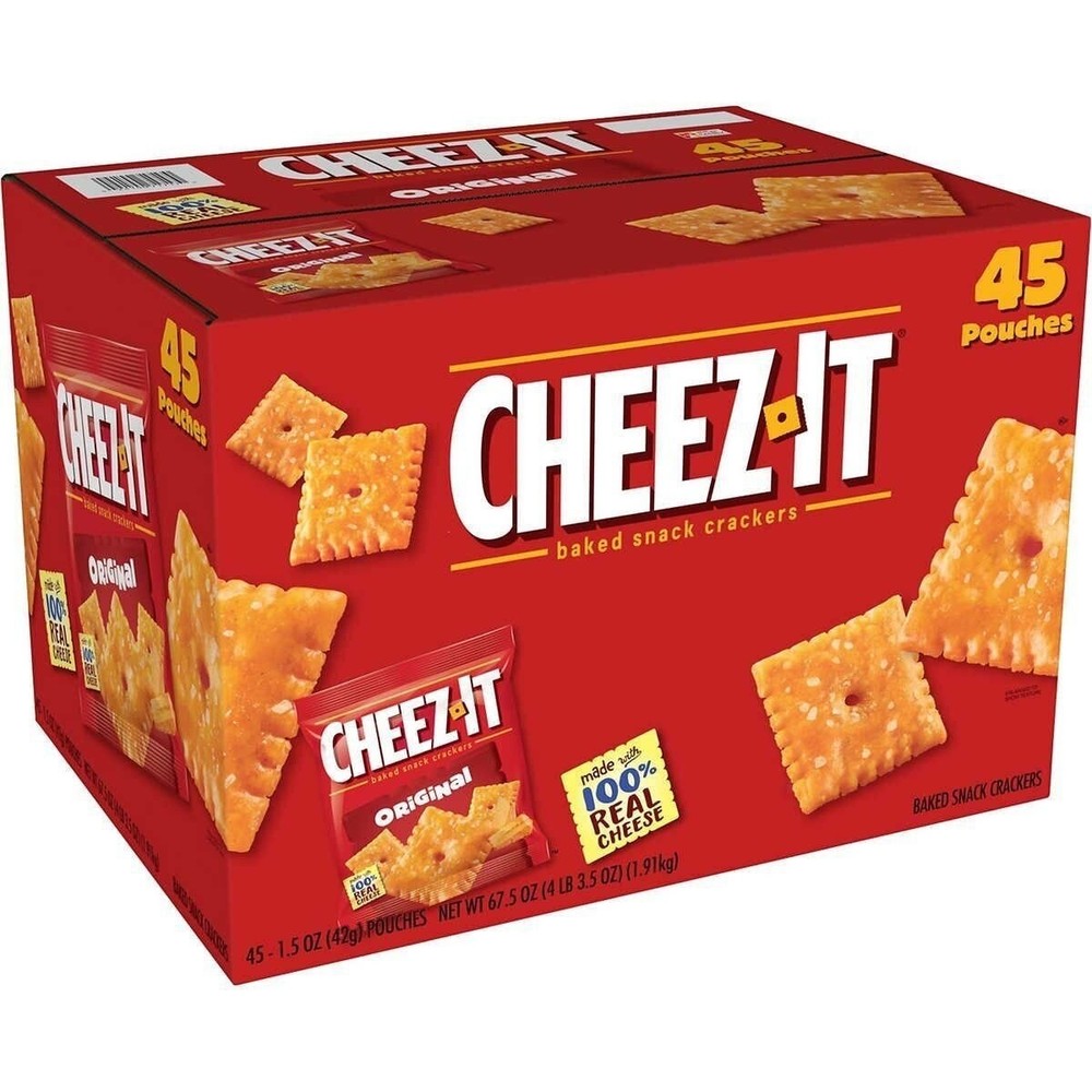 Cheez-It Crackers, Cheddar, 1.5oz, 45-count