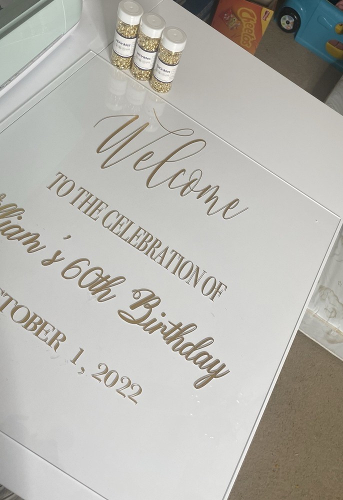 Acyclic Board For Birthdays And Celebrations (painted)