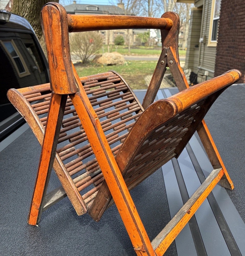 Folding Bamboo Magazine Book Rack