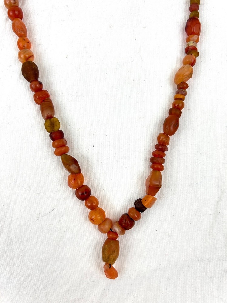 Ancient Bactrian Banded Agate and Carnelian Trade Beads