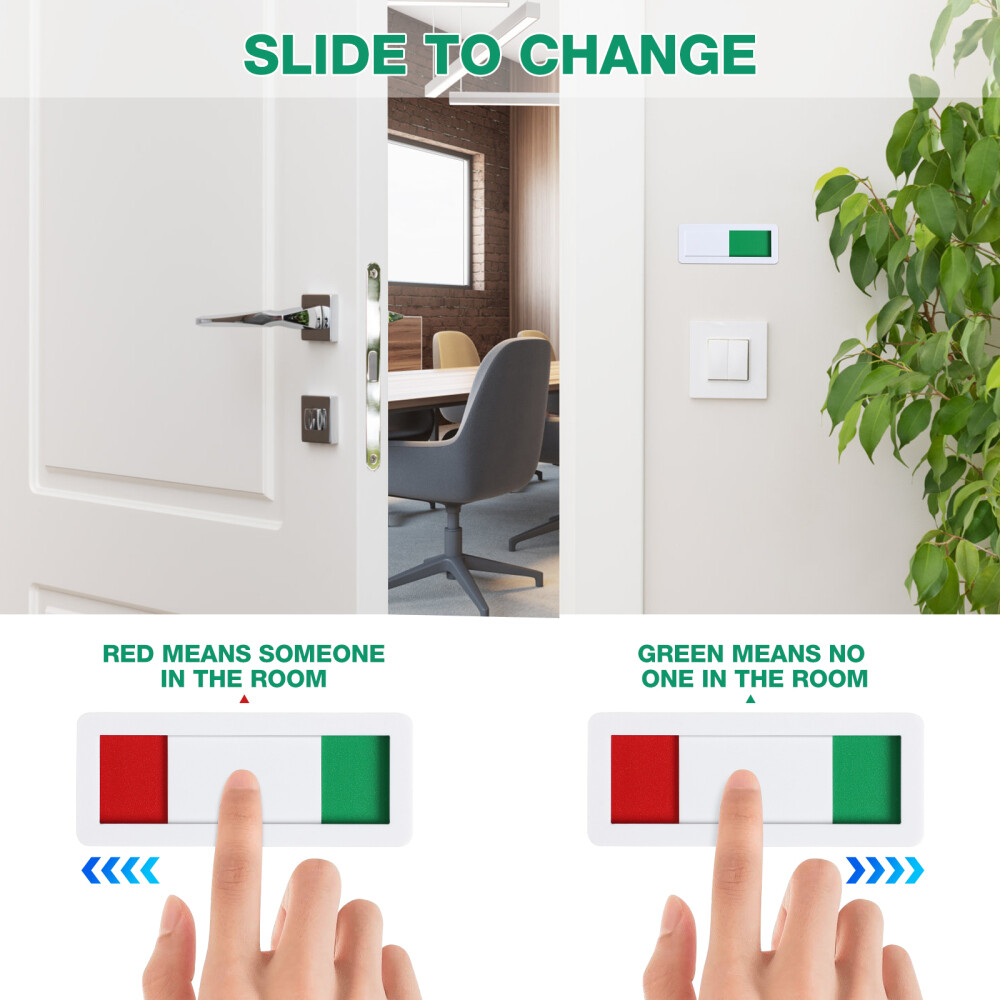 Open Closed Slider Privacy Sign Blank Self Adhesive Indicator Sign for Office
