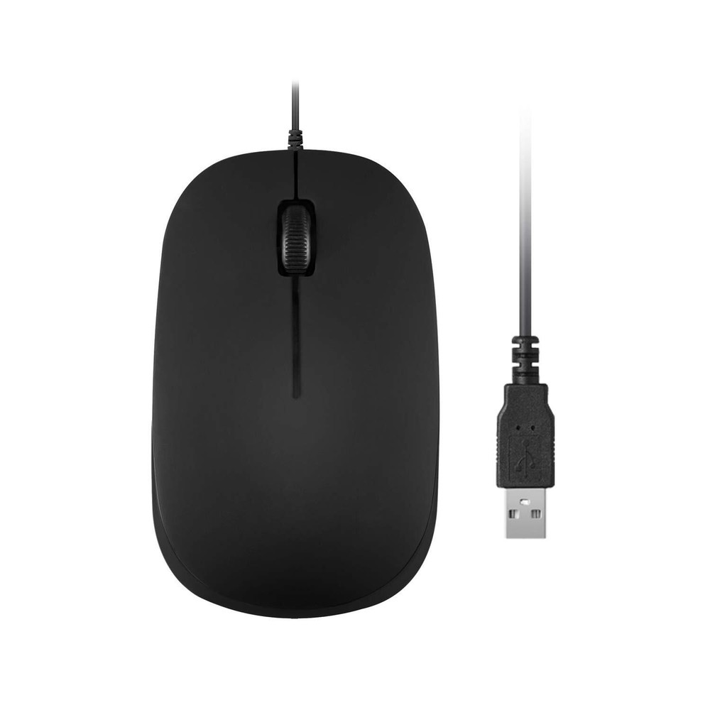 PERIMICE-201U B Wired USB Optical Mouse 3 Buttons - 1000dpi - USB - 1.5m Cabl...