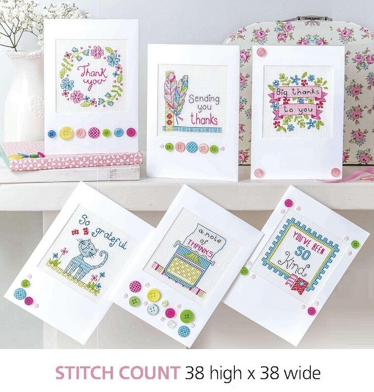 THANK YOU CARDS  CROSS STITCH  PATTERN ONLY    EQ - RAY