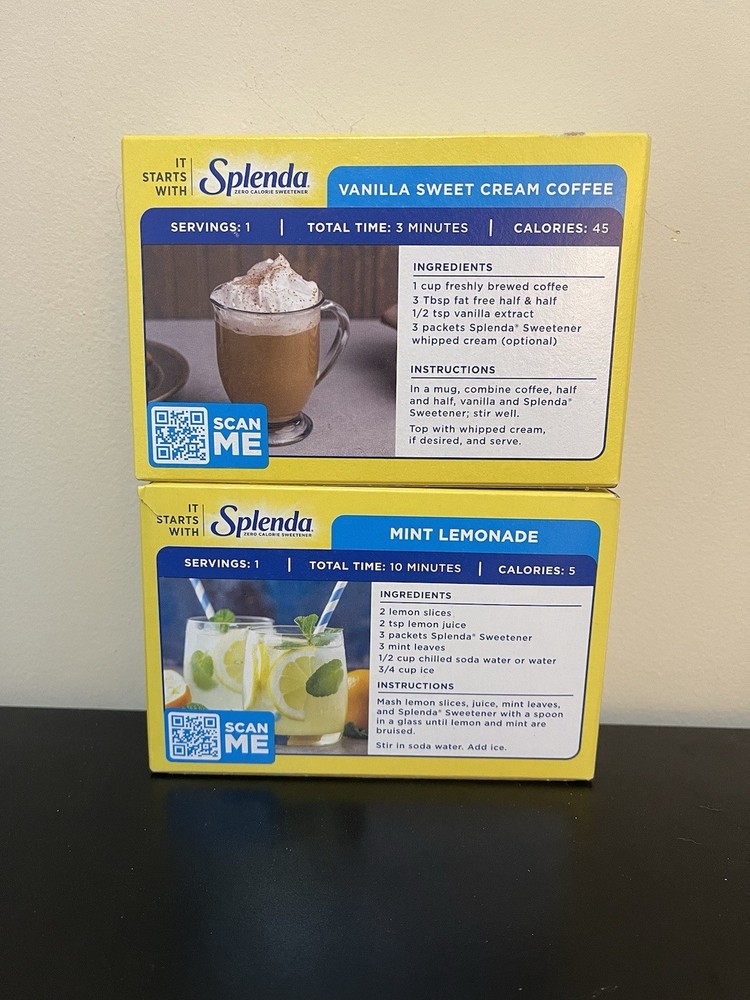 2 Pack Splenda Zero Calorie Sweetener Packets, 100-count Packages exp Dec 2026