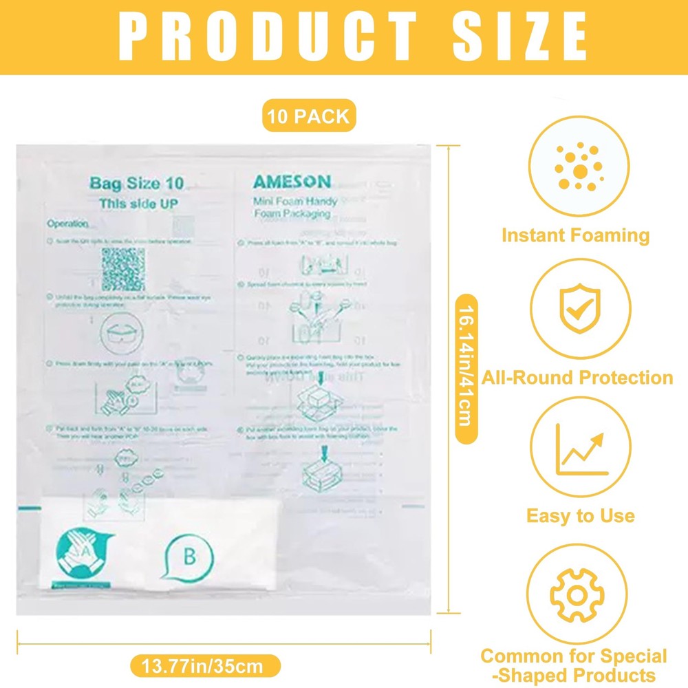10 Pack 14”x16” Expandable Packing Foam for PC & Irregular-Shaped Items - Sho...