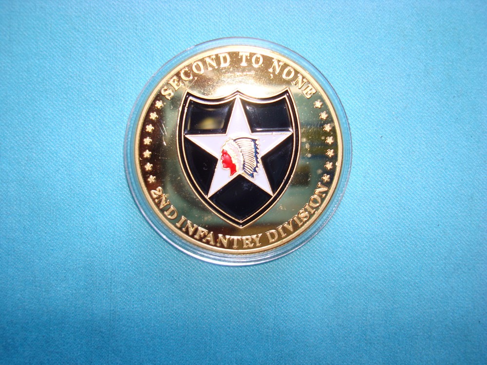 US 2nd INFANTRY DIVISION CHALLENGE COIN + MATCHING EMBROIDERED PATCH