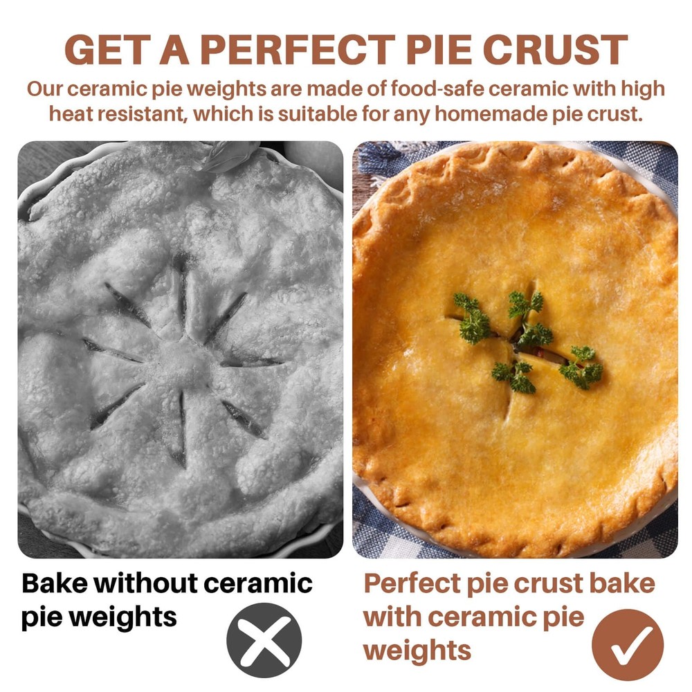 1LB Pie Weights for Baking - Pie Crust Weights Ceramic Pie Weights Baking Weight