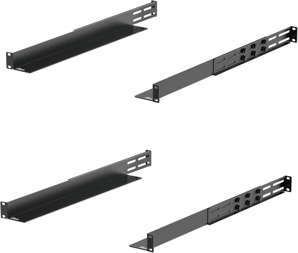 2 Pack 1U Universal Rack Mount Rails4-Post Server Rack Shelf Rail