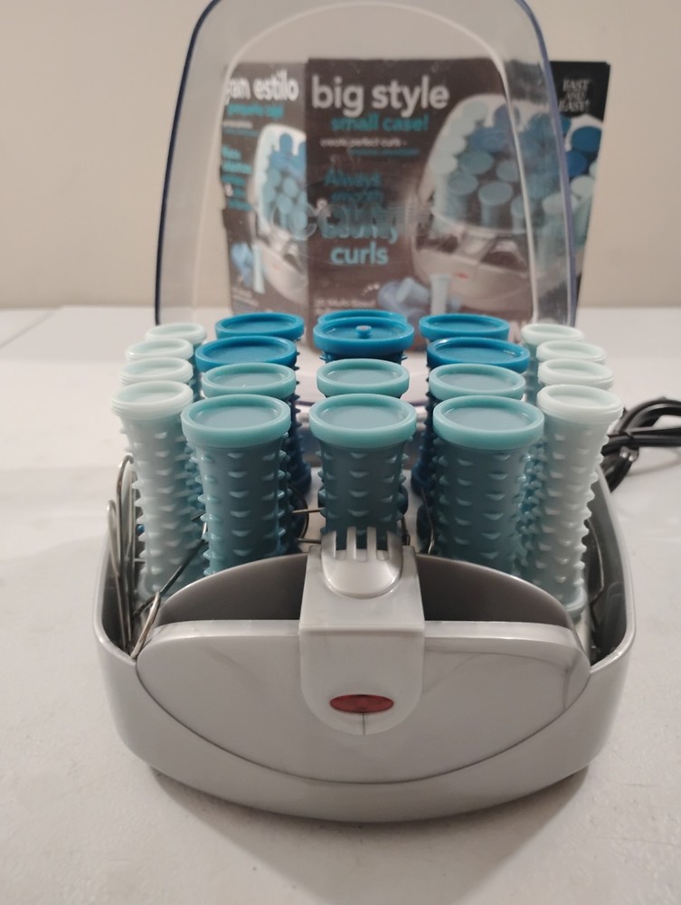Conair Big Style Small Case Compact 20 Multi Size Hot Rollers Clips Tested Works