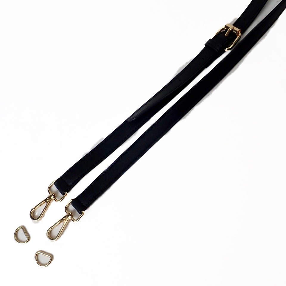 Wide Shoulder Strap (Black) - Cotton Raffia