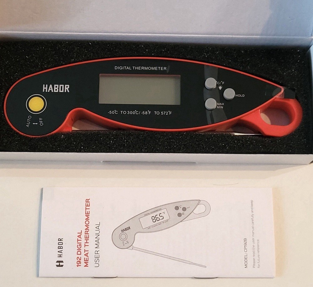 Habor 192 Digital Meat Thermometer Backlit Display Magnetic 2 Sec Instant Read