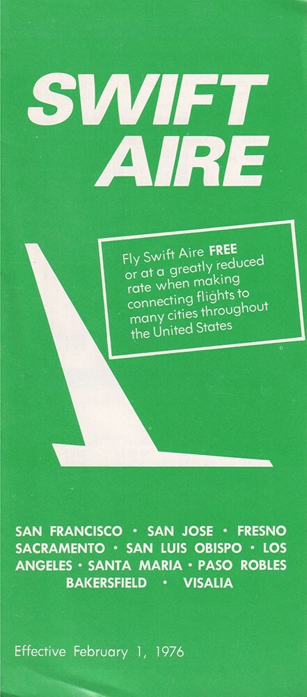 Swift Aire timetable 1976/02/01