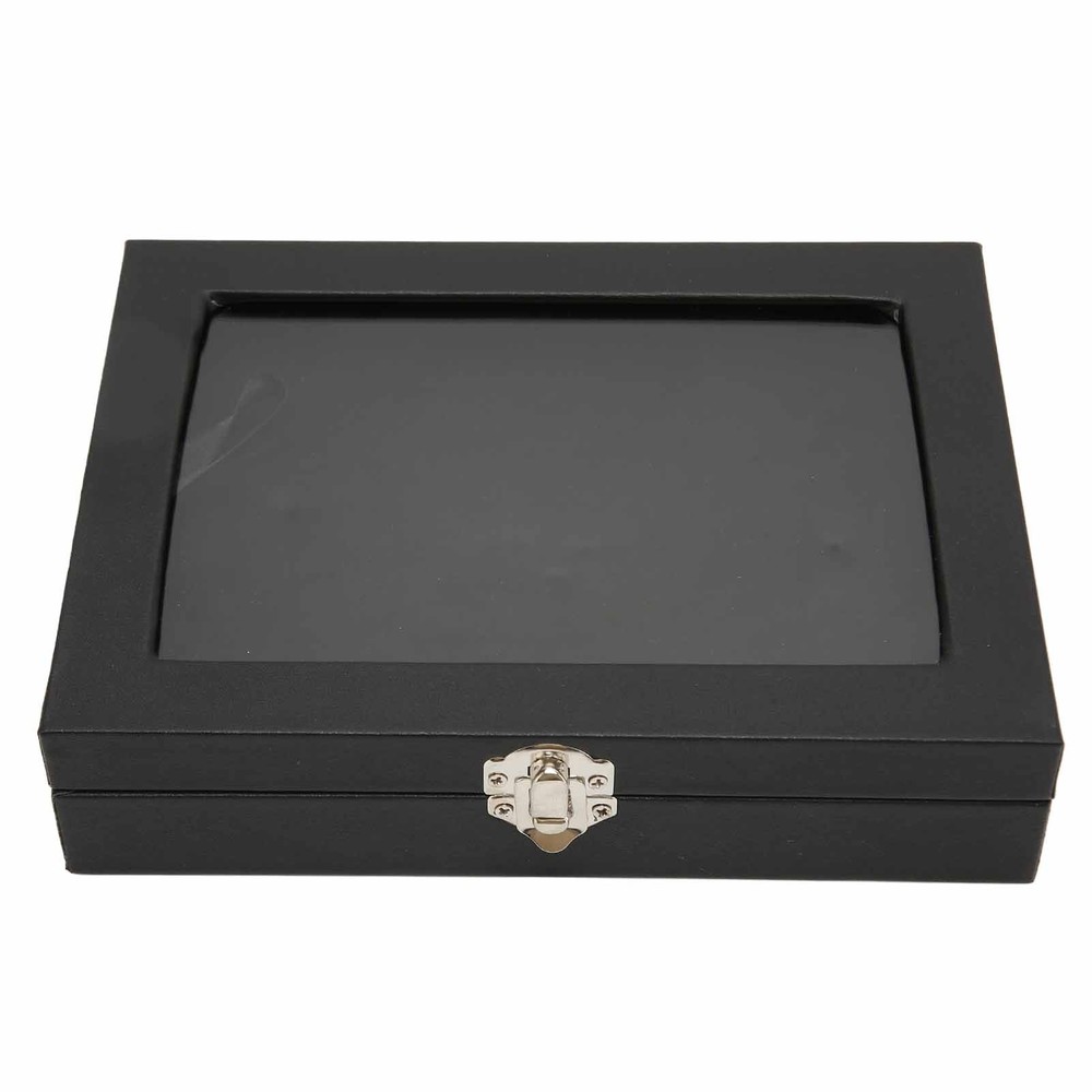 Pin Display Case Orderly Storage Transparent Dustproof Black Badge Storage Box