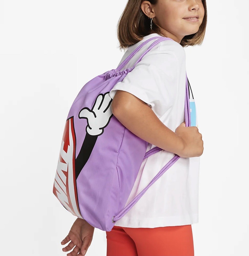 Nike Brasilia Graphic Logo Drawstring Bag Training Gym Sack Pack NWT