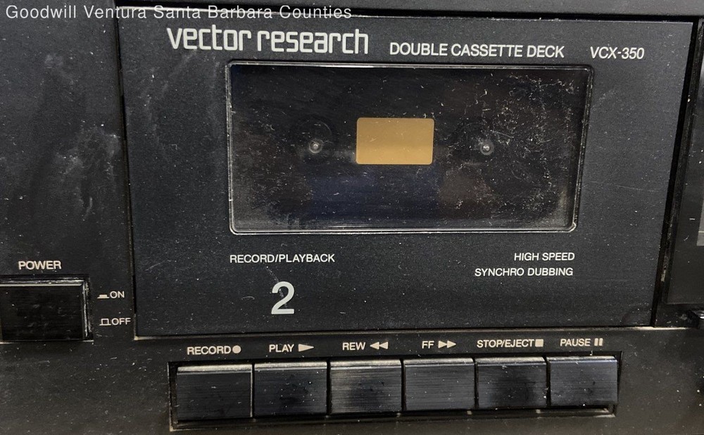 Vector Research VCX-350 Double Cassette Deck Player Working