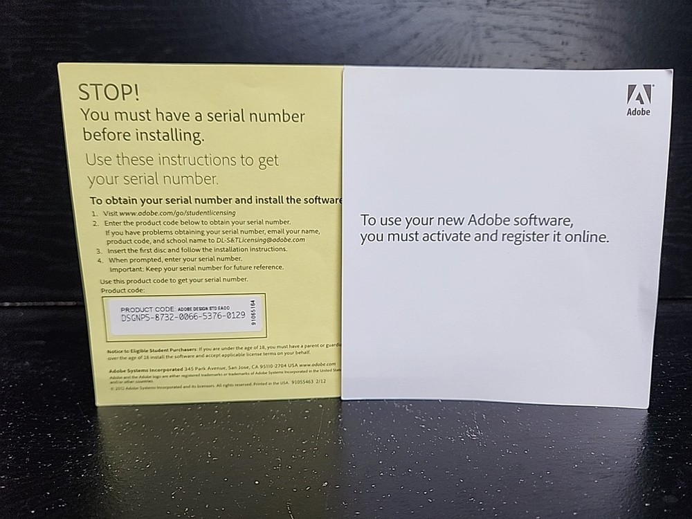 Adobe Creative Suite 6 Design Student and Teacher ~ Windows & Mac ~ NO Code